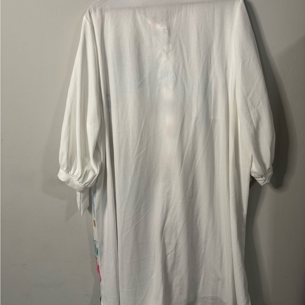 Shein -  White Floral Tunic Shirt - Picture 8 of 8